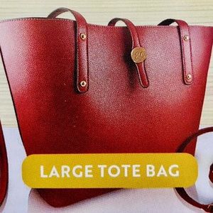 Ella Charles  - Designer Everyday Large Tote Bag/Purse - Red - 16"x10"x6" - NEW!